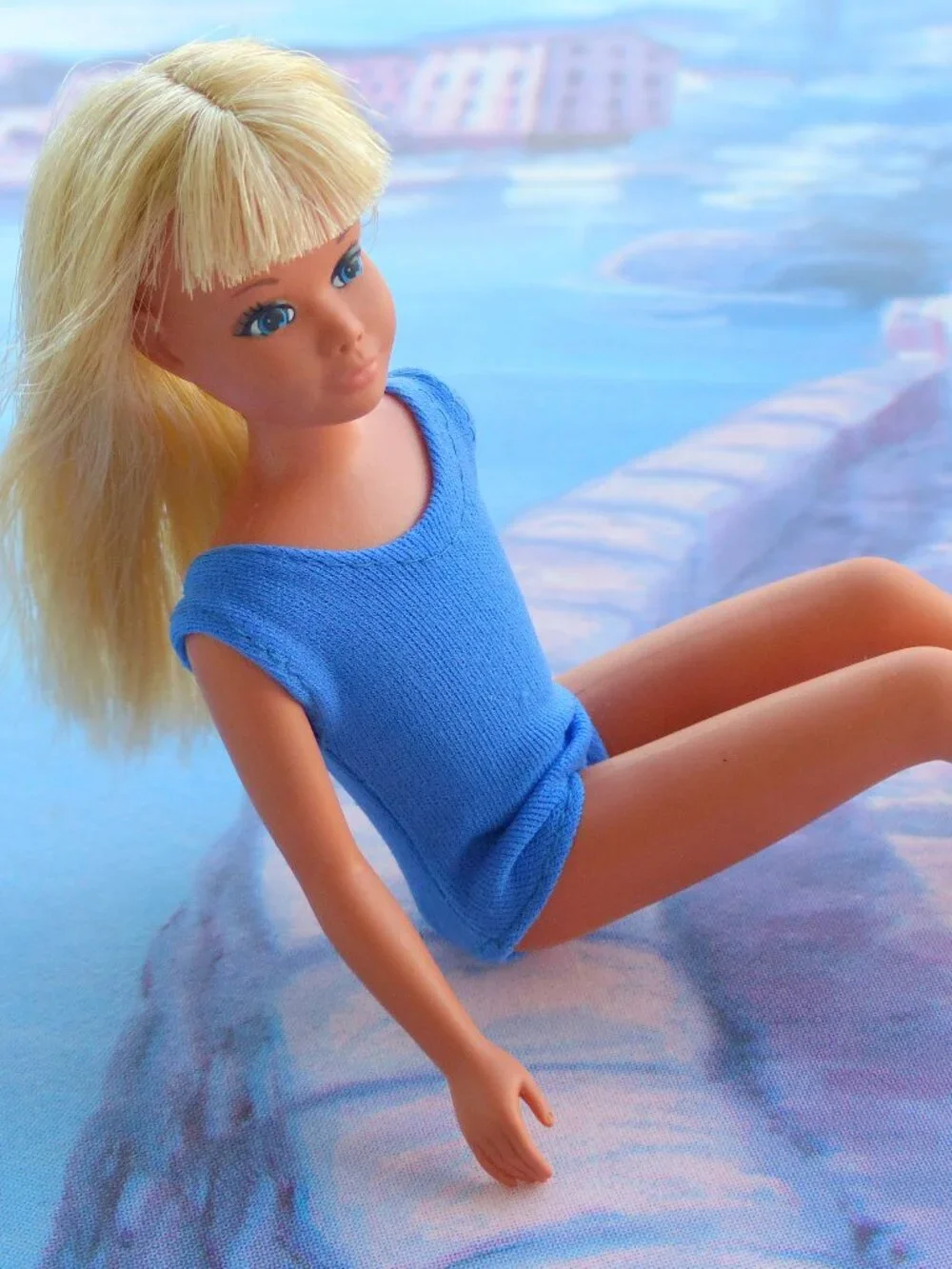 SKIPPER SUNSET MALIBU 1970 w CLOTHES, SHOES, COWGIRL OUTFIT, PINK LACY GOWN